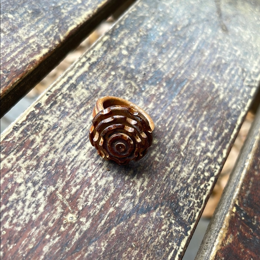 Elegant Wooden Rose Ring